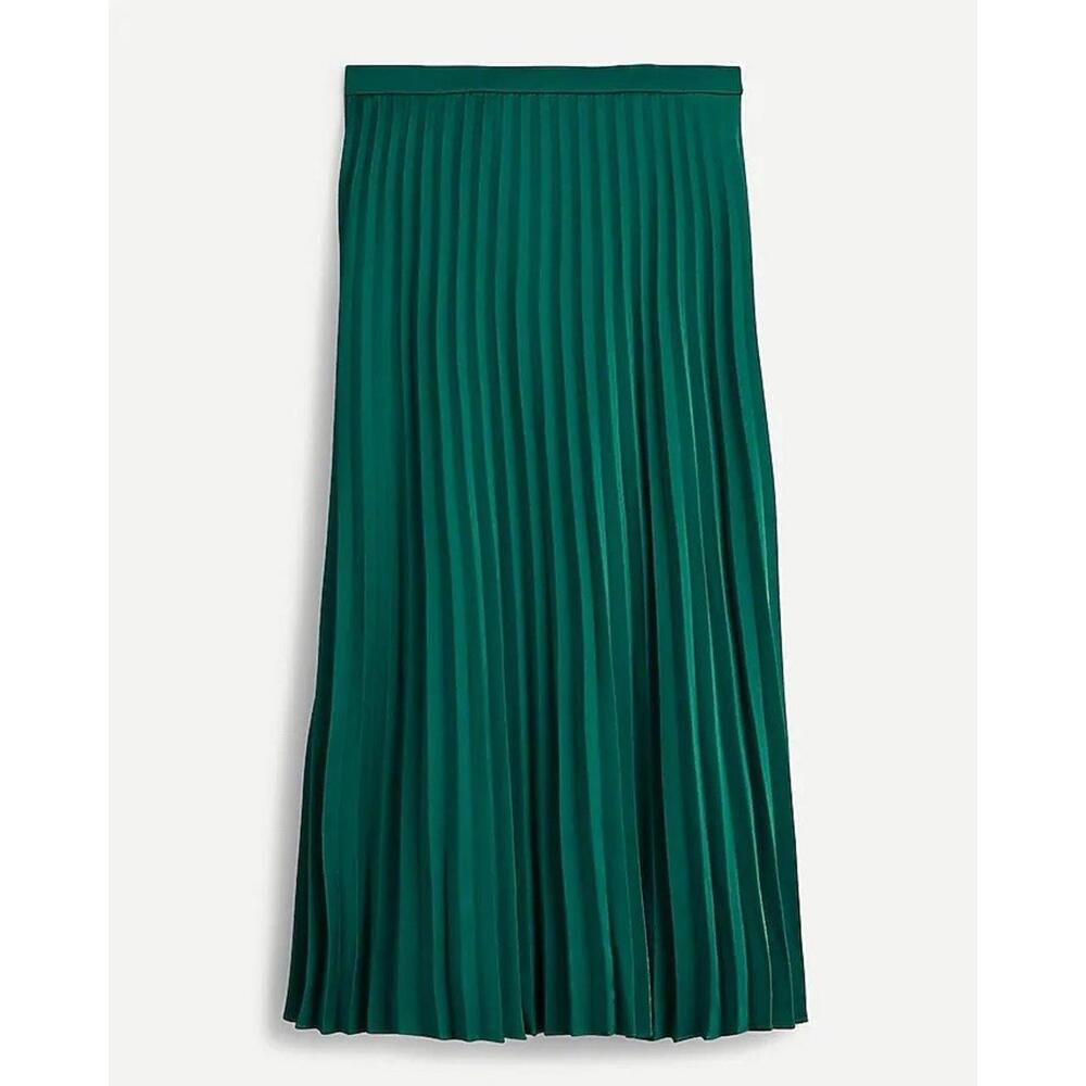 J. Crew Green Pleated Skirt